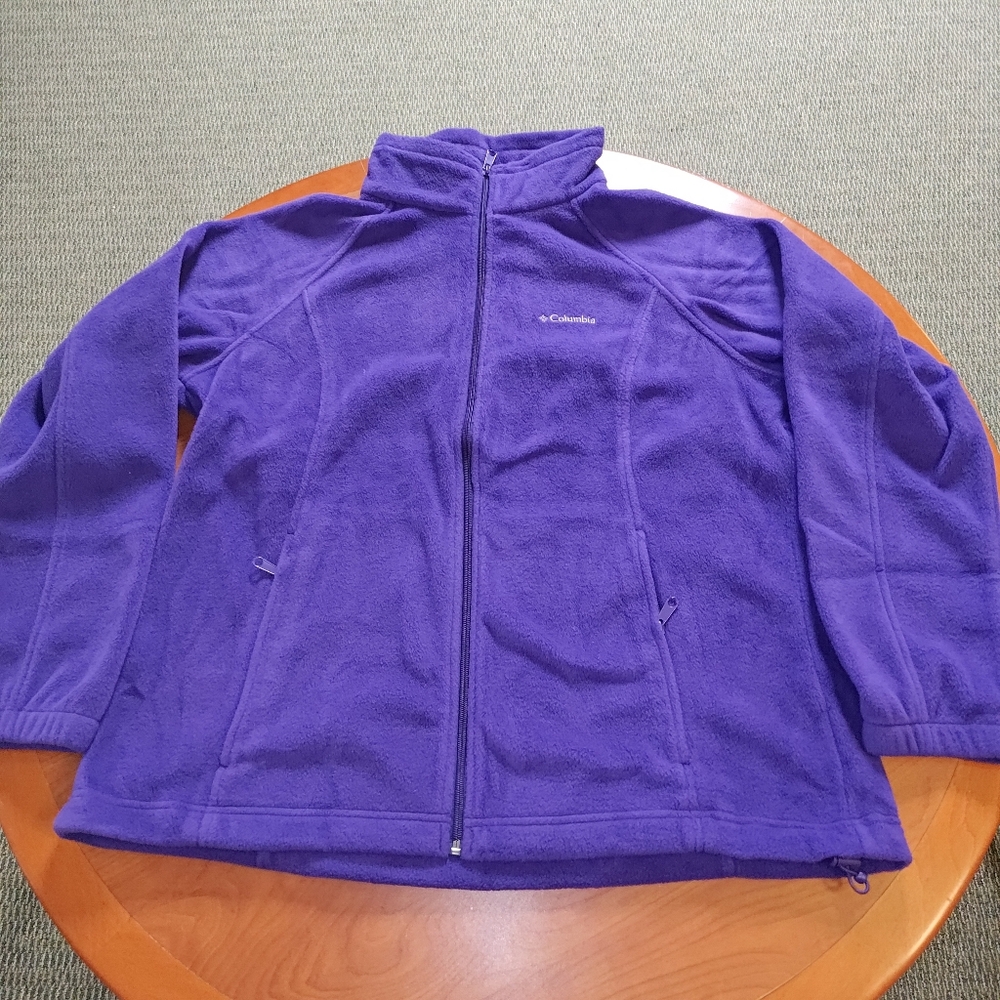Columbia Zip-Front Fleece Jacket Women's Size 1X Purple